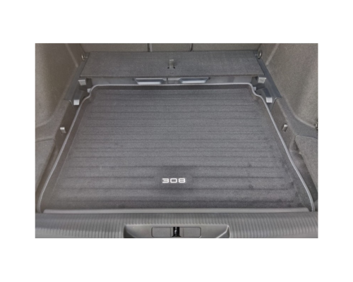 Peugeot 308 Hatch Boot Tray (2020–2024) – Reversible Waterproof Luggage Mat with Logo