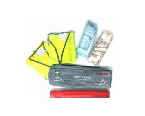 Nissan Safety Pack – First Aid Kit, Warning Triangle & Hi-Vis Jackets in Branded Bag