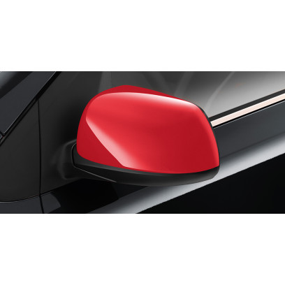 Door mirror caps, vibrant red