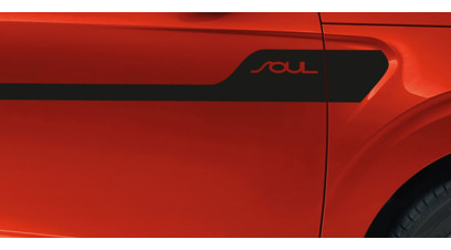 Kia e-Soul 2019 onwards Decals, razor, black metallic