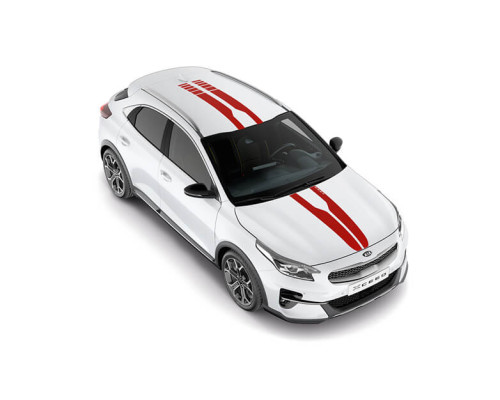 Kia Ceed 2022 onwards Decals, racing stripes, glossy red